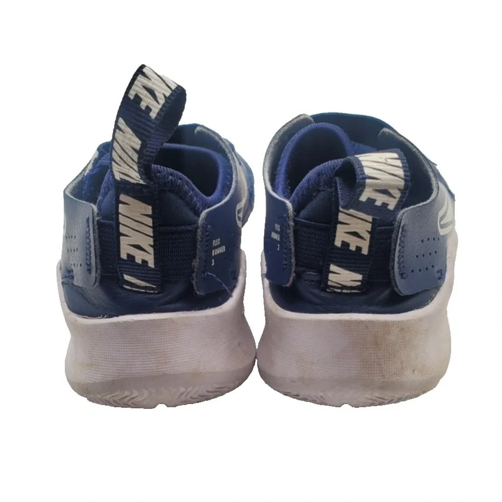 Nike Flex Runner 3 PS Navy White Kids Preschool Sz.10C Running Shoes FN1449-403